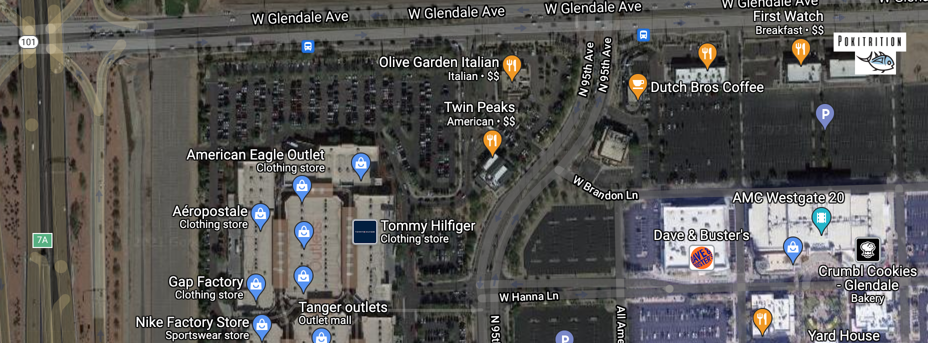 Pokitrition location at Westgate in Map. Near First Watch and Dutch Bros Coffee